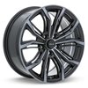 Rtx Alloy Wheel, Black Widow 19x8.5 5x114.3 ET38 CB73.1 Black Machined Grey 082441